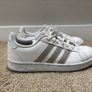 Adidas White and Gray Athletic Shoes